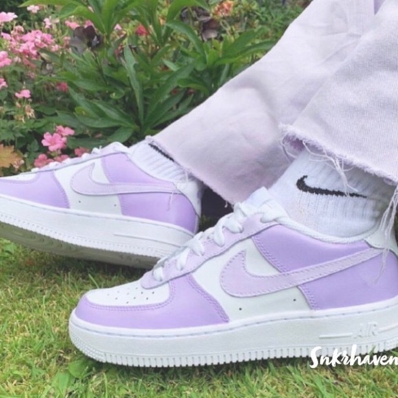 Nike Shoes - Nike Air Force 1s custom purple